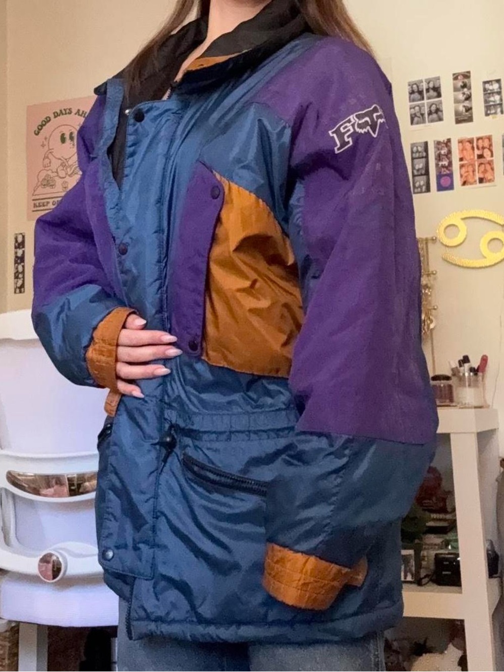 vintage 90s fox racing snowboarding quilted jacket 🏂🎿
